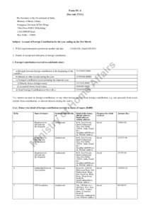 Form FC-4 [See ruleThe Secretary to the Government of India, Ministry of Home Affairs, Foreigners Division (FCRA Wing) 