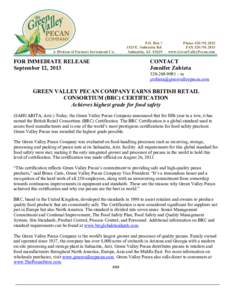    A Division of Farmers Investment Co. FOR IMMEDIATE RELEASE September 12, 2013
