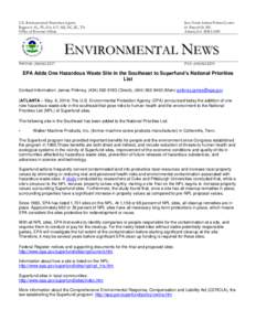 Environment of the United States / Environment / Superfund / National Priorities List / Hercules 009 Landfill / Kalamazoo Superfund Site / Waste / Hazardous waste / United States Environmental Protection Agency