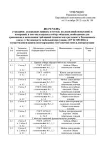 УТВЕРЖДЕН Решением Коллегии Евразийской экономической комиссии от 18 октября 2012 года № 189 ПЕРЕЧЕНЬ стандартов, содержащ