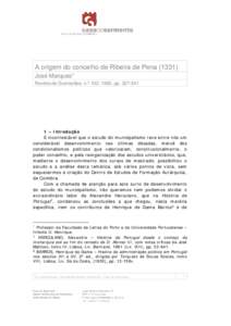 A origem do concelho de Ribeira de Pena[removed]José Marques* Revista de Guimarães, n.º 103, 1993, pp[removed]