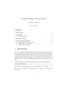lpform Package Documentation by Marijn Waltman July 14, 2014 Contents 1 Introduction