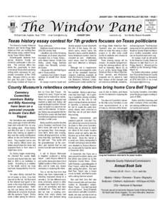 JANUARY 20, 2004 THE BULLETIN Page 5  JANUARY 2004 ~ THE WINDOW PANE PULLOUT SECTION ~ PAGE 1 The Window Pane
