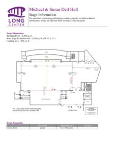 Michael & Susan Dell Hall Stage Information For questions concerning performance seating capacity or other technical information, please see the Dell Hall Technical Specifications.  Stage Dimensions