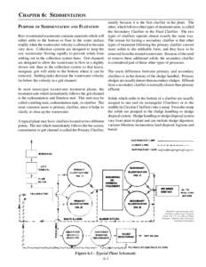 New Mexico Wastewater Systems Operator Certification Study Manual - Chapter 6, Sedimentation