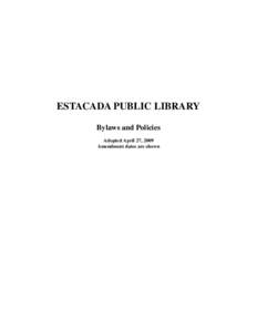 ESTACADA PUBLIC LIBRARY BOARD