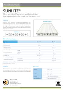 Product Data Sheet  SUNLITE® Meerwandige Polycarbonaat Kanaalplaat Type: Vijfwandige 40 mm kanaalplaat met X-structuur