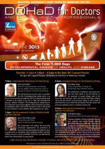 healthed: Australia’s most popular seminars for GPs  DOHaD for Doctors an d  O t h er