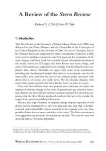 A Review of the Stern Review Richard S. J. Tol & Gary W. Yohe