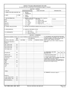 DEMOLITION RECONNAISSANCE RECORD  For use of this form, see FM[removed]; the proponent agency is TRADOC. SECTION I - GENERAL NAME AND RANK