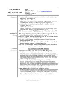 CURRICULUM VITAE JERALD DAVID HARRIS