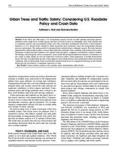 170  Wolf and Bratton: Urban Trees and Traffic Safety Urban Trees and Traffic Safety: Considering U.S. Roadside Policy and Crash Data