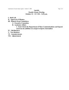 Attachment to Faculty Senate Agenda – October 21, 2008  Page 1 of 2 Agenda Faculty Senate Meeting