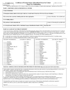 Form  W-8BEN PSU Substitute Form