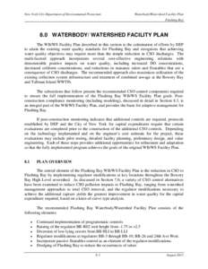 New York City Department of Environmental Protection  Waterbody/Watershed Facility Plan Flushing Bay  8.0 WATERBODY/ WATERSHED FACILITY PLAN