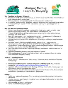 FLORIDA RECYCLING FACILITY AND PRODUCT STEWARDSHIP CONTACTS