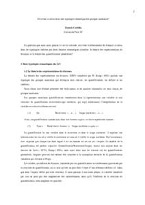 1 Où situer certains dans une typologie sémantique des groupes nominaux? Francis Corblin Université Paris IV