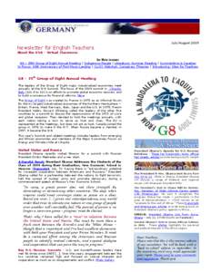 XX  July/August 2009 Newsletter for English Teachers About the USA – Virtual Classroom