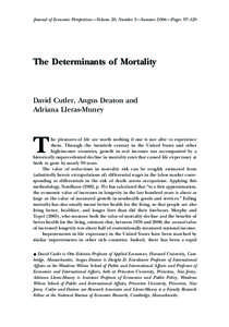 Health / Demographic economics / Medicine / Public health / Mortality rate / Preston curve / Life expectancy / Infant mortality / Chronic / Demography / Population / Actuarial science