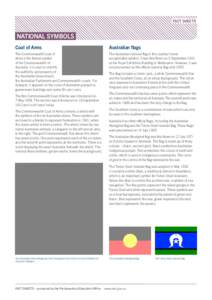 FACT SHEETS  NATIONAL SYMBOLS Coat of Arms  Australian flags