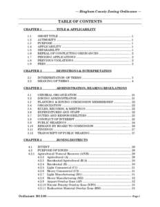 — Bingham County Zoning Ordinance —  TABLE OF CONTENTS CHAPTER[removed]