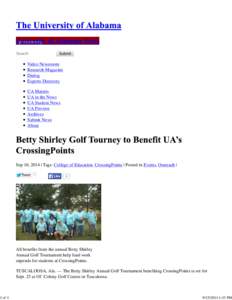 Betty Shirley Golf Tourney to Benefit UA’s CrossingPoints | University of Alabama News - The University of Alabama
