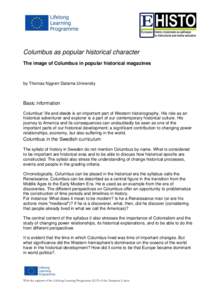 Columbus as popular historical character The image of Columbus in popular historical magazines by Thomas Nygren Dalarna University  Basic information