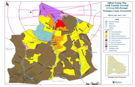 O Mo Official Zoning Map South Franklin Township & Green Hills Borough