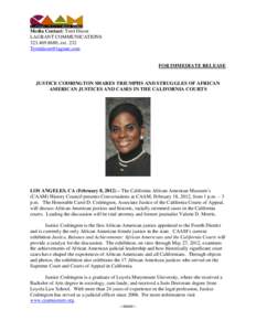 Media Contact: Terri Dixon LAGRANT COMMUNICATIONS[removed], ext[removed]removed]  FOR IMMEDIATE RELEASE