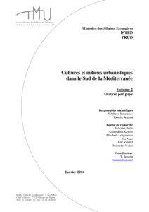 Labo. Théorie des Mutations Urbaines FRE Cité - C.N.R.S. – Univ. de Paris VIII