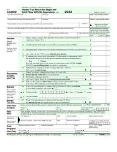 Department of the Treasury—Internal Revenue Service  Income Tax Return for Single and Joint Filers With No Dependents[removed]Form