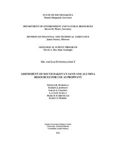 STATE OF SOUTH DAKOTA Dennis Daugaard, Governor DEPARTMENT OF ENVIRONMENT AND NATURAL RESOURCES Steven M. Pirner, Secretary