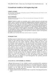 FEM_MODFLOW (2004) – Karlovy Vary, Czech Republic; Kovar-Hrkal-Bruthans (eds[removed]Groundwater models as civil engineering tools GEERT JANSSEN