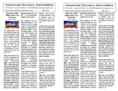 American Decency Association  American Decency Association PO Box 202, Fremont,MI[removed]4050 www.americandecency.org