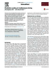 Available online at www.sciencedirect.com  ScienceDirect Predictive coding of multisensory timing Zhuanghua Shi