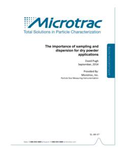 Sampling / Mixture / Sample / Dispersion / Powder / Particle-size distribution / Chemistry / Colloidal chemistry / Science