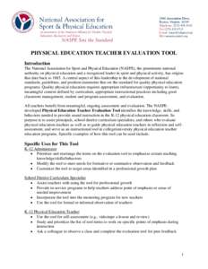 Evaluation / Pedagogy / Teaching / Formative assessment / E-learning / Lesson plan / Summative assessment / American Alliance for Health /  Physical Education /  Recreation and Dance / Differentiated instruction / Education / Educational psychology / Evaluation methods