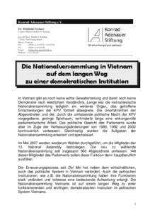 Die Nationalversammlung in Vietnam auf dem langen Weg zu einer demokratischen Institution