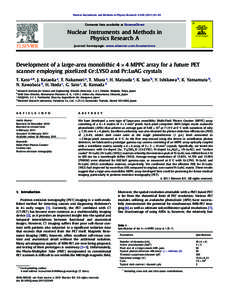 Development of a large-area monolithic 4×4 MPPC array for a future PET scanner employing pixelized CeLYSO and PrLuAG crystals