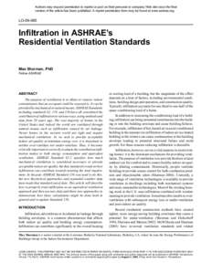 Authors may request permission to reprint or post on their personal or company Web site once the final version of the article has been published. A reprint permission form may be found at www.ashrae.org. LO[removed]Infil