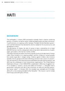 46  GEOGRAPHY OF TORTURE . A WORLD OF TORTURE . ACAT 2014 REPORT HAITI