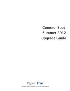 CommonSpot  ™ Summer 2012 Upgrade Guide