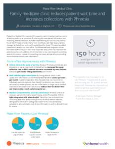 Platte River Medical Clinic  Family medicine clinic reduces patient wait time and increases collections with Phreesia 5 physicians, 1 location in Brighton, CO