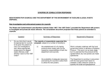 Microsoft Word - Synopsis of consultation responses and Department s proposals - final version cleared for Departmental website