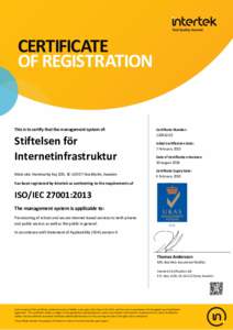 ISO/IEC 27001 / Intertek