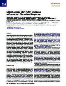 Mitochondrial SKN-1/Nrf Mediates a Conserved Starvation Response