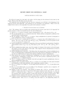 REVIEW SHEET FOR MIDTERM 2: BASIC MATH 196, SECTION 57 (VIPUL NAIK) We will not be going over this sheet, but rather, we’ll be going over the advanced review sheet in the session. Please review this sheet on your own t