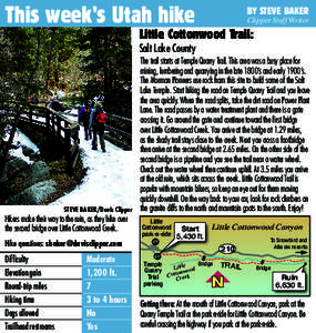 This week’s Utah hike  BY STEVE BAKER Clipper Staff Writer  Little Cottonwood Trail: