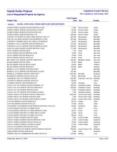 Legislative Council Service  Capital Outlay Projects 51st Legislature, 2nd Session, 2014