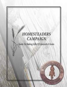 Microsoft Word - Homesteaders Campaign, Donations of Livestock and Grain